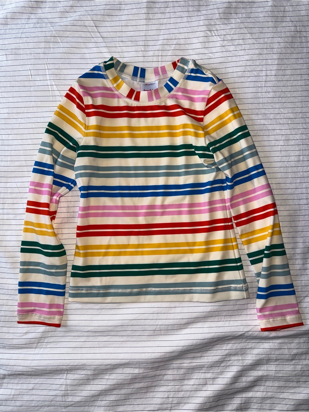 Kids Long-Sleeve Rainbow Stripe Rash Guard